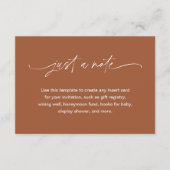 SIENNA Bohemisch nur ein Hinweis 3,5" x 5" Begleitkarte (Vorderseite)