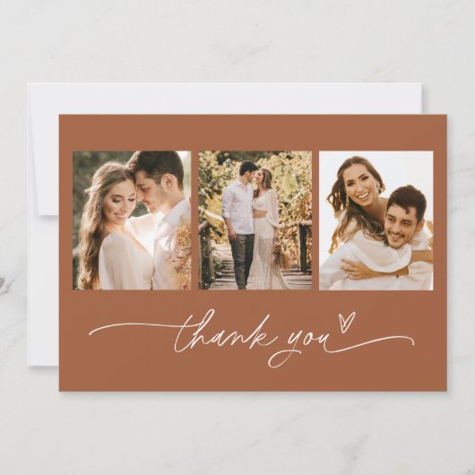 SIENNA Bohemisches Foto Hochzeit Dankeschön Karte (Vorderseite)