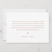 SIENNA Bohemisches Foto Hochzeit Dankeschön Karte (Rückseite)