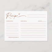 SIENNA Bohemisches Rezept Brautparty Begleitkarte (Vorderseite)