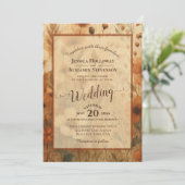Sienna Boho Floral Calligraphy & QR Code Wedding Einladung (Stehend Vorderseite)
