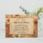 Sienna Boho Wildflowers Hochzeitsprobe-Dinner-Einl Einladung (Stehend Vorderseite)