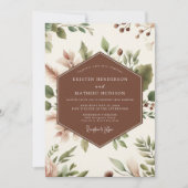 Sienna Botanical Romance Wedding Einladung (Vorderseite)
