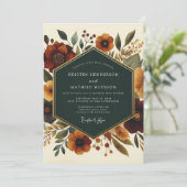Sienna Botanical Whimsy Wedding Einladung (Stehend Vorderseite)