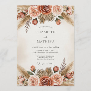 Sienna Botanische Romanische Hochzeit Einladung