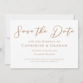 Sienna Brown Script Couple Foto Chill Fall Save The Date (Rückseite)