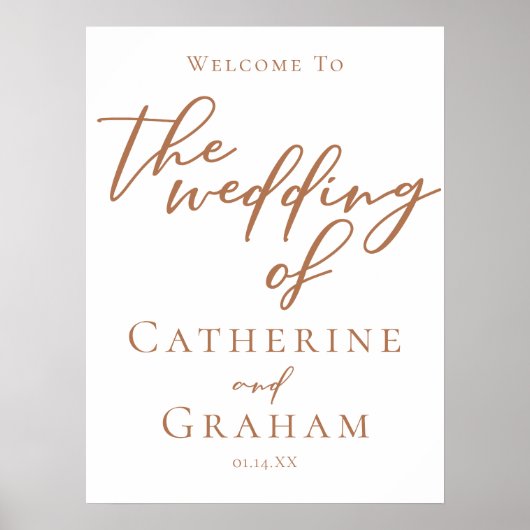 Sienna Brown Script Custom Willkommen bei unserer  Poster (Vorne)