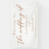 Sienna Brown Script Minimalistisch Custom Wedding Banner (Vertikal)