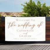Sienna Brown Script Minimalistisch Custom Wedding Banner