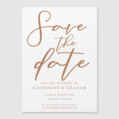 Sienna Brown Script Simple Save the Date Magnet (Vorderseite)
