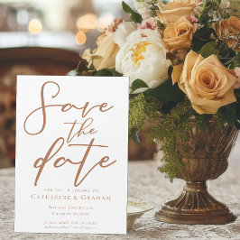 Sienna Brown Script Simple Save the Date Magnet