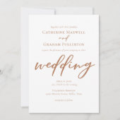 Sienna Brown Simple Script Wedding Einladung (Vorderseite)