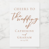 Sienna Brown Typografie Minimalistisch Wedding Min Weinetikett (Einzelnes Label)