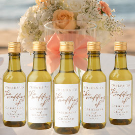 Sienna Brown Typografie Minimalistisch Wedding Min Weinetikett