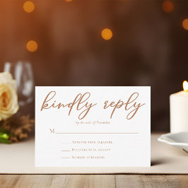 Sienna Brown Typografie Wedding Kindly Antwort