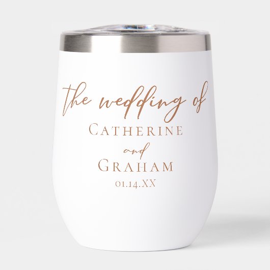 Sienna Brown Typografy Minimalistisch Wedding (Vorderseite)