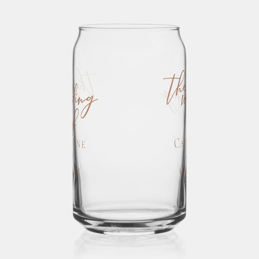 Sienna Brown Typografy Minimalistisch Wedding Dosenglas (Links)