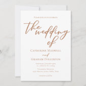 Sienna Brown Typografy Minimalistisch Wedding Einladung (Vorderseite)