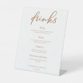 Sienna Brown Typografy Simple Wedding Bar Menu Sockelschild (Vorderseite)