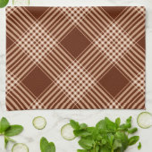 Sienna Brown und Weiß Kariert Handtuch (Gefaltet)