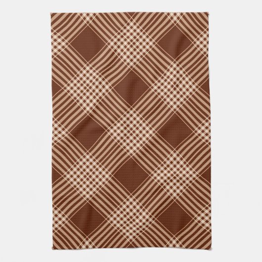 Sienna Brown und Weiß Kariert Handtuch (Vertikal)