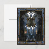 Sienna & Celeste Gothic Dragon Twins Fee Postkarte (Vorne/Hinten)