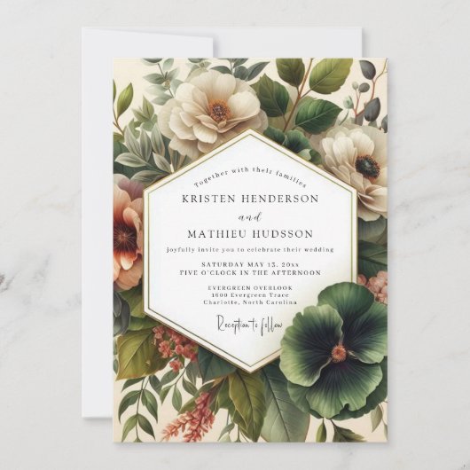 Sienna-Classicist-Bloom-Hochzeit Einladung (Vorderseite)