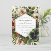 Sienna-Classicist-Bloom-Hochzeit Einladung (Stehend Vorderseite)