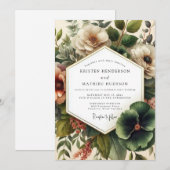 Sienna-Classicist-Bloom-Hochzeit Einladung (Vorne/Hinten)