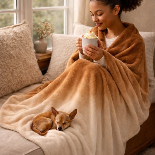 Sienna Cocoa Fade Fleece Blanket