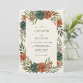 Sienna Dahlia Gemalte Hochzeit Einladung (Stehend Vorderseite)