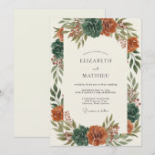 Sienna Dahlia Gemalte Hochzeit Einladung (Vorne/Hinten)