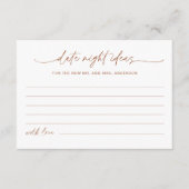 SIENNA Date Night Ideas Brautparty Card Begleitkarte (Vorderseite)