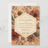 Sienna Earthy Bloom Hochzeit Einladung (Vorderseite)