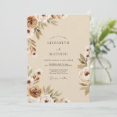 Sienna Ethereal Bloom Wedding Einladung (Stehend Vorderseite)