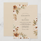 Sienna Ethereal Bloom Wedding Einladung (Vorne/Hinten)