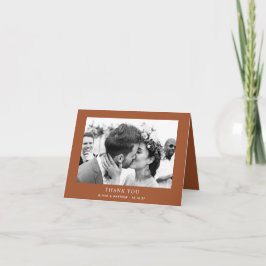 Sienna Fall Wedding | Warm Terracotta Photo Folded Dankeskarte