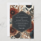 Sienna Floral Autumn Elegance Wedding Einladung (Vorderseite)