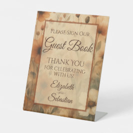 Sienna Floral Please Sign Our Guestbook Sign Sockelschild