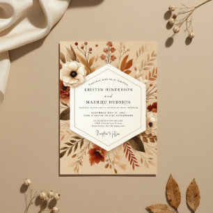 Sienna Herbstliche Botanische Eleganz Hochzeit Einladung