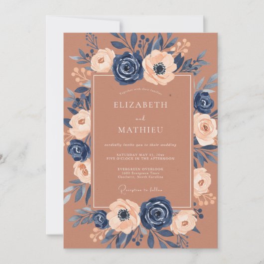 Sienna Hochzeitsernte Einladung (Vorderseite)