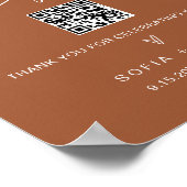 SIENNA Honeymoon Fund Wedding Sign - Terracotta Poster (Ecke)