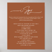SIENNA I Spy Wedding Hashtag Sign Poster (Vorne)
