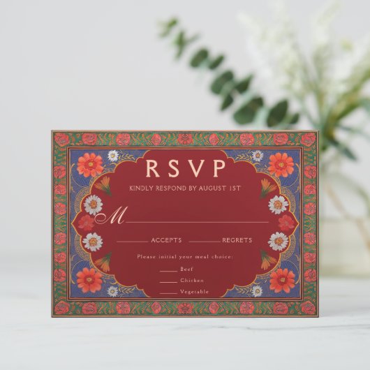 SIENNA I: Wedding RSVP Card Begleitkarte (Stehend Vorderseite)