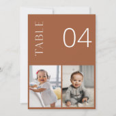 SIENNA Kinderkarte Foto Tischnummer Card (Vorderseite)