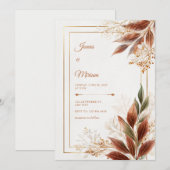 Sienna Leaf Sage Botanische Hochzeit Einladung (Vorne/Hinten)