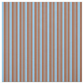 Sienna & Light Sky Blue Streifen/Linke Muster Stoff (Muster)