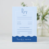 SIENNA Modern Blue Destination UAWG Response Card RSVP Karte (Stehend Vorderseite)