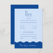 SIENNA Modern Blue Destination UAWG Response Card RSVP Karte (Vorne/Hinten)