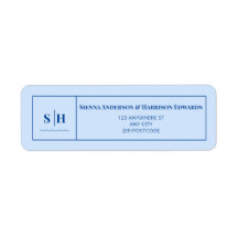 SIENNA Modern Blue Wave UAWG Return Address Label